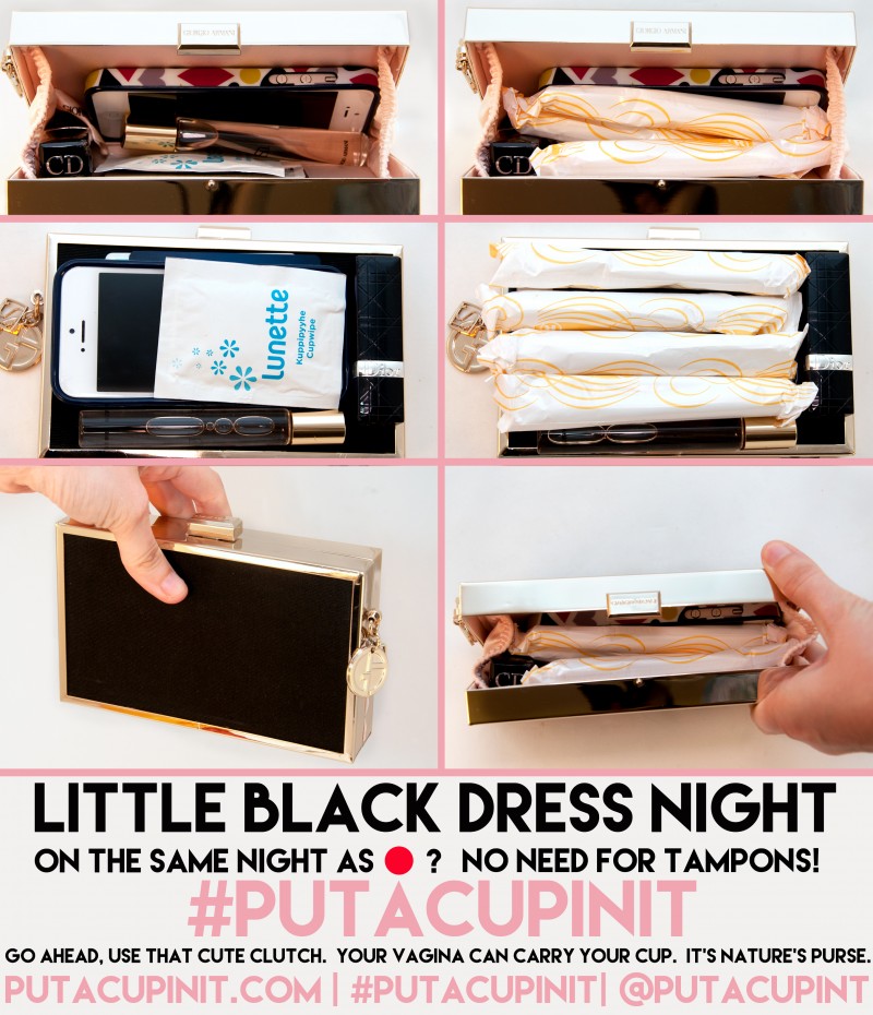 Tampons Vs. Menstrual Cups- Little Black Clutch Edition